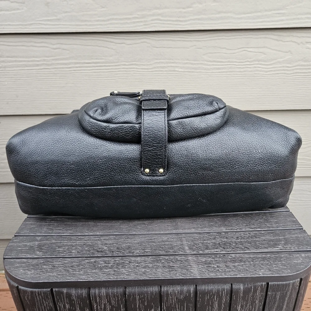Michael Kors Austin Large Black Hobo Shoulder Bag Purse Full-Grain Leather
